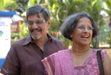 Amol palekar with wife sandhya gokhale