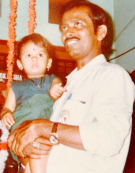 Amulya with her father in childhood