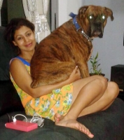 Debina bonnerjee with her pet dog