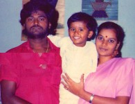 Jaggesh family: jaggesh and wife parimala with their first child