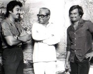 K balachandar with rajinikanth and kamal hassan