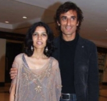 Rahul dev with ex-wife rina dev