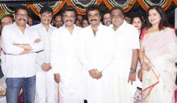 Rajinikanth, ambareesh, rockline venkatesh and ks ravikumar at lingaa movie pooja stills