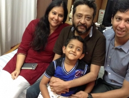 Ravi belagere family: daughter chethana, son karna and hima