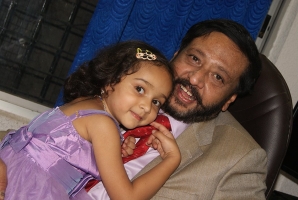 Ravi belagere with granddaughter parinitha