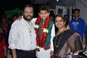 Ravi Belagere with Wife Yashomati & Son Himavanth