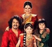 Upendra, his wife and children Ayush and Aishwarya