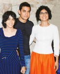 Aamir khan with wife kiran rao & daughter ira khan