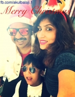 Akul balaji family photo: wife jyothi and son krishaan