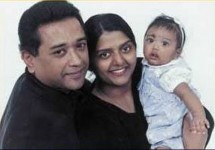 Bhanupriya with her husband adarsh kaushal and daughter abhinaya
