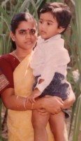 D sathyaprakash childhood photo with mother