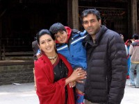 Deepti bhatnagar family pic: with husband randeep arya and son