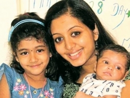Gopika with her children: daughter amy, son aiden