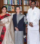 Kushboo with congress leader sonia gandhi