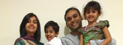 Laya gorty family photo: with her husband dr. sri ganesh gorty, daughter sloka and son vachana
