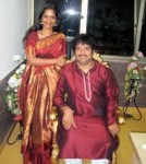 M d pallavi with her husband musician arun