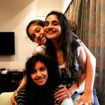 Madhoo with her daughters