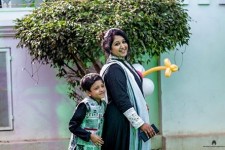 Manju bhashini with her son