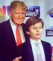 Melania trump's son barron trump with father donald trump