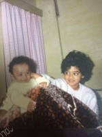 Nanditha raj childhood photo with younger brother prateek