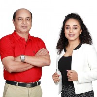 Pearle maaney with her father dr maaney
