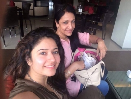 Poonam bajwa with her mother