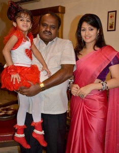 Radhika Kumaraswamy family: husband H D kumaraswamy & daughter Shamika k Swamy