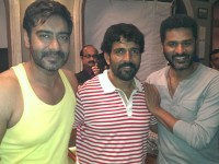 Ravi verma on the sets of action jackson with prabhu deva and ajay devagan.