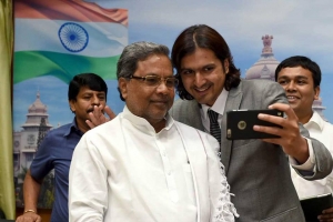 Ricky kej with CM Siddharamayya