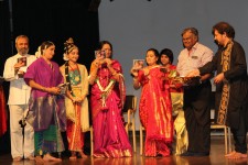 Vijaya kashi with wife  Vyjayanthi Kashi and daughter prateeksha kashi, at prateeksha kashi's kuchuppudi dance show